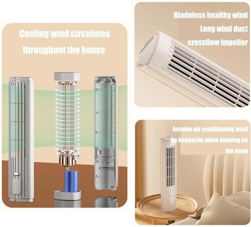 Mqqhot přenosný chladicí ventilátor,Přenosný ventilátor klimatizace s chladicím ventilátorem s velkou rychlostí baterie pro kancelář, kempování a venkovní použití