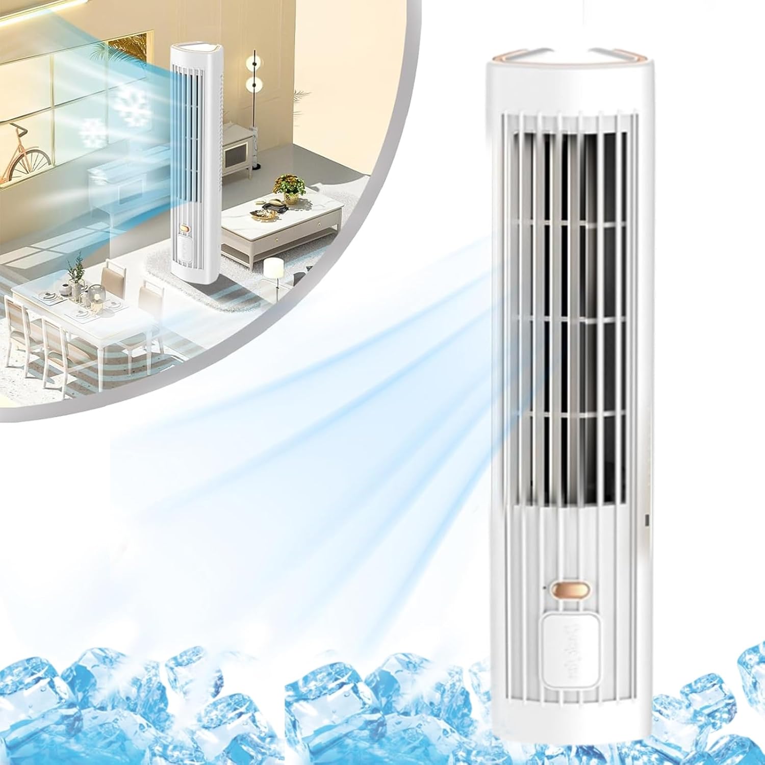 Mqqhot přenosný chladicí ventilátor,Přenosný ventilátor klimatizace s chladicím ventilátorem s velkou rychlostí baterie pro kancelář, kempování a venkovní použití
